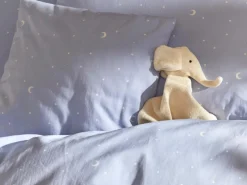 Kinder Grüne Erde Kissenüberzug LUNA, himmelblau, 40 x 40 cm, 100 % Baumwolle, Satin, GOTS