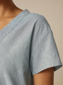 Grüne Erde Kleid aus Bio-Baumwolle, 74 streif blau-weiss, 40, GOTS