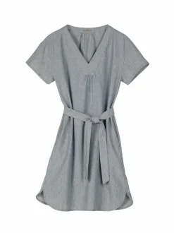 Grüne Erde Kleid aus Bio-Baumwolle, 74 streif blau-weiss, 40, GOTS