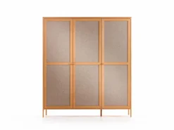 Grüne Erde Kleiderschrank Tenso 3-türig, Wollstoff Tano Natur (79),