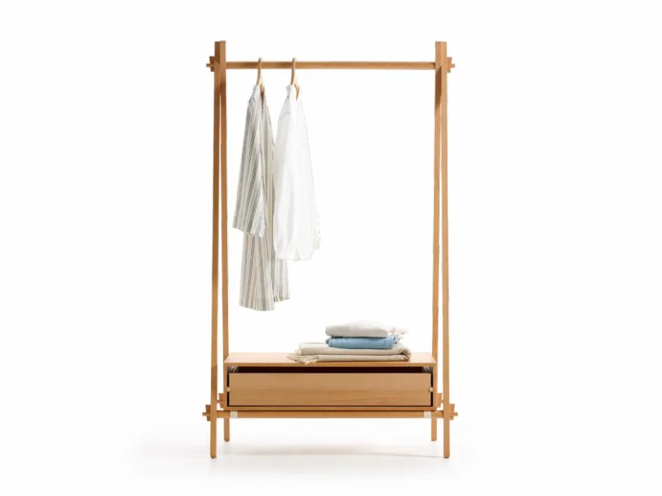 Grüne Erde Kleiderständer Jukai Pur, mit Box und Lade,