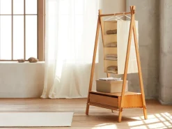 Grüne Erde Kleiderständer Jukai Pur, mit Box und Hängefächer,