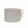 Grüne Erde Kleiner Badezimmerkorb, graphit gestreift, 11 x 14 cm, 100 % Baumwolle, GOTS
