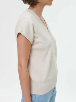 Grüne Erde Kurzarmpullover aus Bio-Baumwolle, 14 natur melange, S, GOTS