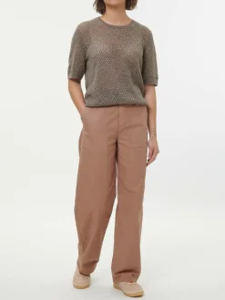 Grüne Erde Kurzarmpullover aus Yakwolle, , XS