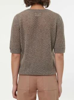 Grüne Erde Kurzarmpullover aus Yakwolle, , XS