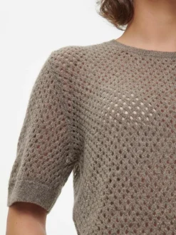 Grüne Erde Kurzarmpullover aus Yakwolle, , XS