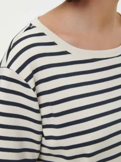 Grüne Erde Kurzarmshirt aus Bio-Baumwolle, 55 navy/offwhite ringel, 38, GOTS