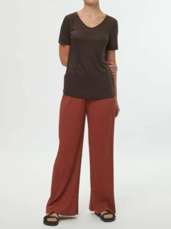 Grüne Erde Kurzarmshirt aus Bio-Leinen, , 36