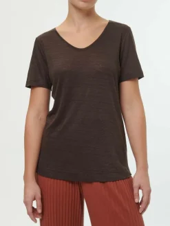 Grüne Erde Kurzarmshirt aus Bio-Leinen, , 36