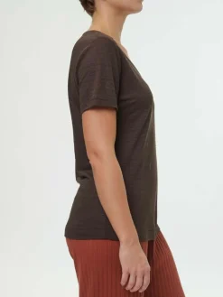Grüne Erde Kurzarmshirt aus Bio-Leinen, , 36