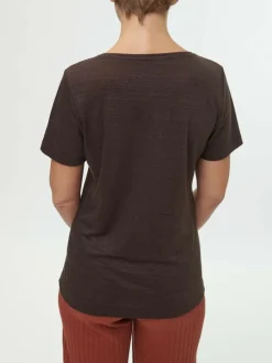 Grüne Erde Kurzarmshirt aus Bio-Leinen, , 36