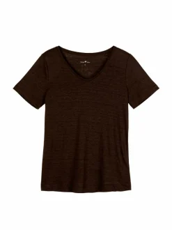 Grüne Erde Kurzarmshirt aus Bio-Leinen, , 36