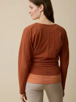 Grüne Erde Langarm-Wickelshirt aus Bio Baumwolle/Hanf, , 36, GOTS