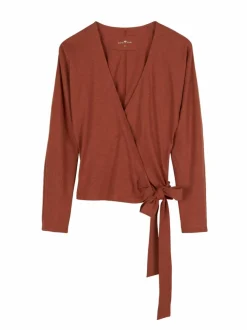 Grüne Erde Langarm-Wickelshirt aus Bio Baumwolle/Hanf, , 36, GOTS