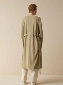 Grüne Erde Mantel aus Bio-Baumwolle und Leinen, 46 light khaki, S, GOTS