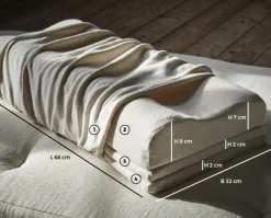 Grüne Erde Nackenstützkissen, 3-teilig, höhenverstellbar, 100 % Naturlatex, 32 x 68 cm, GOTS, NATURTEXTIL BEST, VEGAN