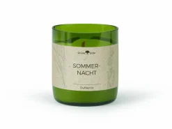 Grüne Erde Natürliche Rapswachskerze SOMMERNACHT im rezyklierten Glas, Holzdocht, 325 ml, H 9,5 cm, ø 8,5 cm