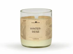 Grüne Erde Natürliche Rapswachskerze WINTERREISE im rezyklierten Glas, Baumwolldocht, 325 ml, H 9,5 cm, ø 8,5 cm
