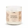 Grüne Erde Natürliche Rapswachskerze SONNENSTUNDEN im rezyklierten Glas, Baumwolldocht, 325 ml, H 9,5 cm, ø 8,5 cm