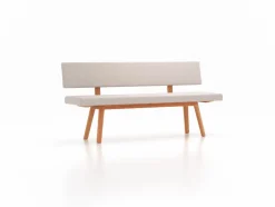 Grüne Erde Polsterbank Mirato mit Rückenlehne, L 180 x T 56,5 x H 86 cm, Banklaenge 180 cm, Wollstoff Tano Natur (79),