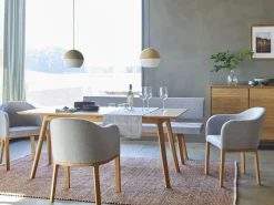 Grüne Erde Polsterbank Mirato mit Rückenlehne, L 180 x T 56,5 x H 86 cm, Banklaenge 180 cm, Wollstoff Tano Natur (79),