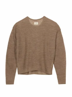 Grüne Erde Pullover aus Alpakawolle, 62 walnuss melange, S