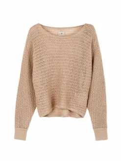 Grüne Erde Pullover aus Alpakawolle, 73 camelie, S