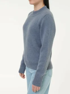 Grüne Erde Pullover aus Alpakawolle, 37 stahlblau, M