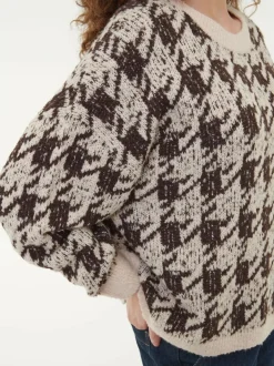 Grüne Erde Pullover aus Alpakawolle, 09 hahnentritt chocolate, S