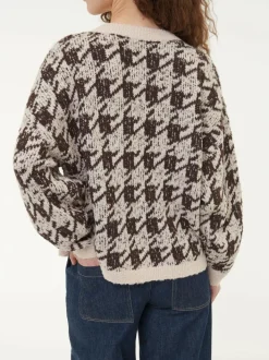 Grüne Erde Pullover aus Alpakawolle, 09 hahnentritt chocolate, S