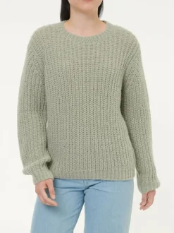 Grüne Erde Pullover aus Alpakawolle, 45 salbei, S