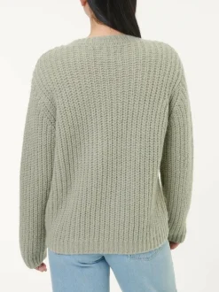 Grüne Erde Pullover aus Alpakawolle, 45 salbei, S