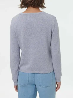 Grüne Erde Pullover aus Bio-Baumwolle und Leinen, 84 blau/natur melange, S, GOTS