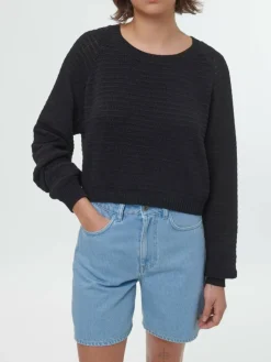 Grüne Erde Pullover aus Bio-Baumwolle, 01 schwarz, S, GOTS