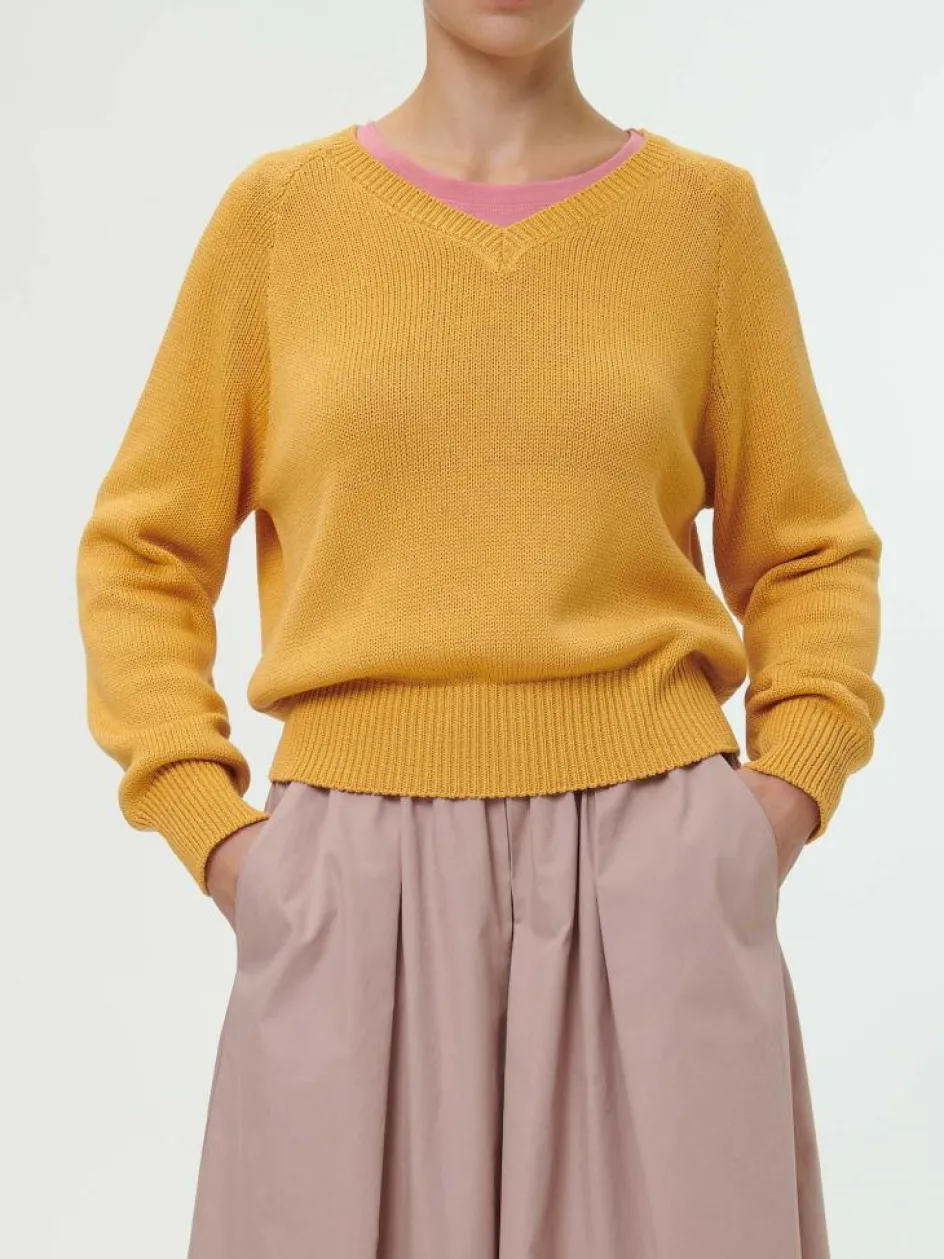 Grüne Erde Pullover aus Bio-Baumwolle, 24 honiggelb, S, GOTS