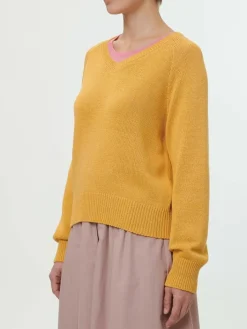 Grüne Erde Pullover aus Bio-Baumwolle, 24 honiggelb, S, GOTS