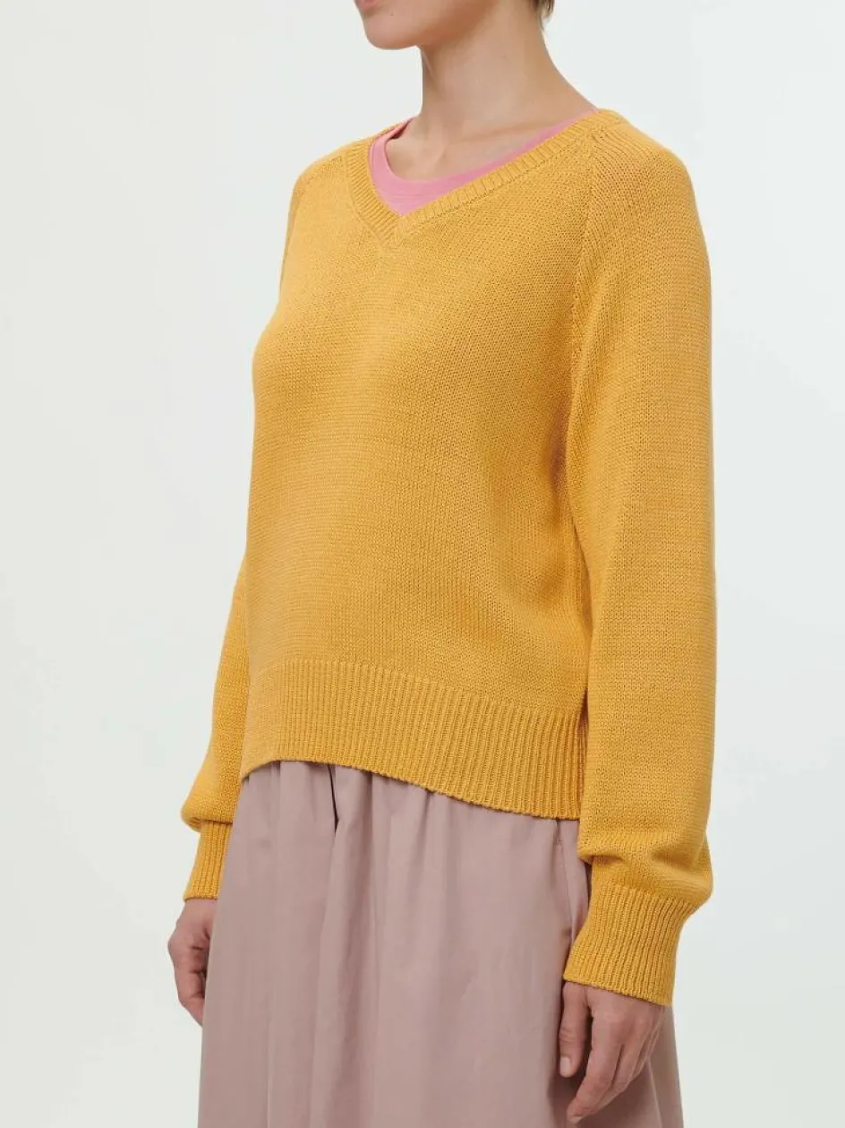 Grüne Erde Pullover aus Bio-Baumwolle, 24 honiggelb, S, GOTS