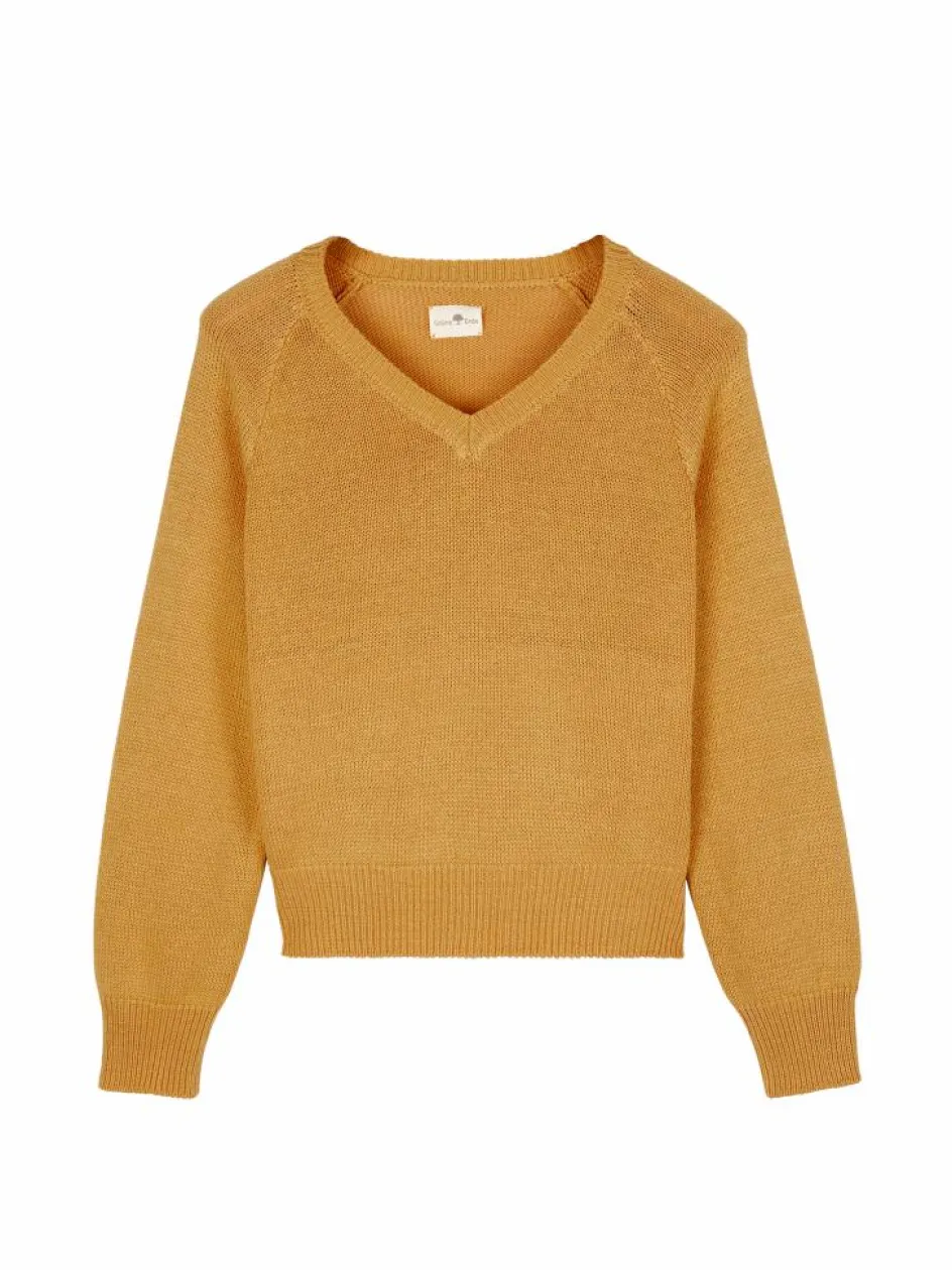 Grüne Erde Pullover aus Bio-Baumwolle, 24 honiggelb, S, GOTS