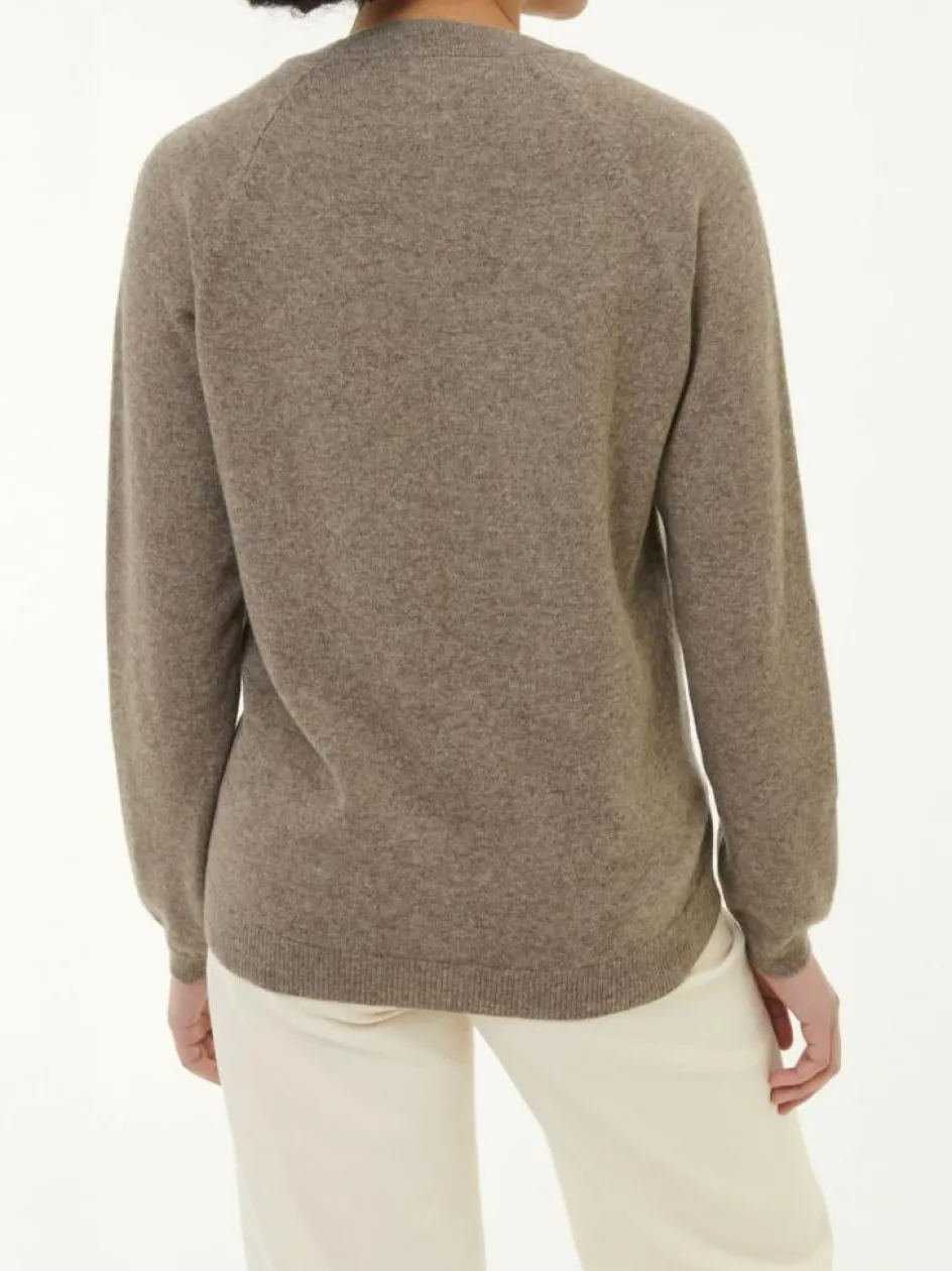 Grüne Erde Pullover aus Yak, Kamelhaar und Schurwolle, 79 yak intarsia hasel/kamel, S