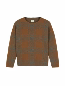 Grüne Erde Pullover aus Yak und Kamelhaar, 70 yak jacquard/karo, S