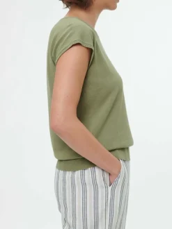 Grüne Erde Pullunder aus Bio-Baumwolle, 43 olivgrün, S, GOTS