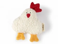 Grüne Erde Rassel Henne Berta, 21 x 17 cm, Bezug: 100 % Baumwolle, Füllung: 100 % Schurwolle (Schaf), GOTS