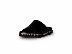 Grüne Erde Riemchensandale aus Bio Leder, 01 schwarz, 38