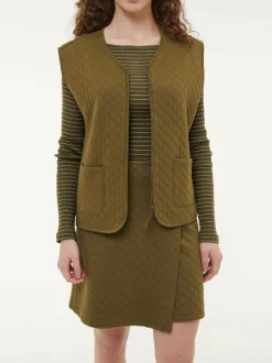 Grüne Erde Ärmellose Jacke aus Bio-Baumwolle, 52 cactus, S, GOTS