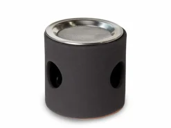 Grüne Erde Räucherstövchen aus Keramik, schwarz, H 10 cm ø 8 cm