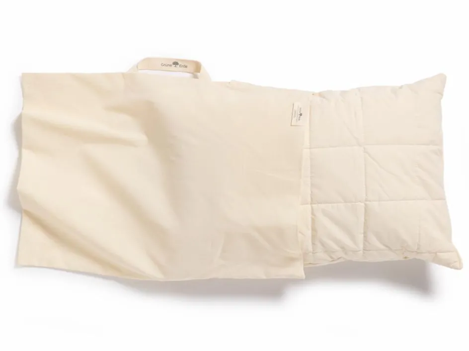 Grüne Erde Schlafkissen Baumwolle kbA, Schurwolle/Kapok, niedrig, 40 x 60 cm