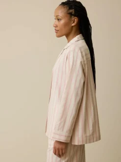 Grüne Erde Schlafshirt aus Bio-Baumwolle, 88 cranberry gestreift, L, GOTS