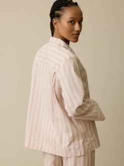 Grüne Erde Schlafshirt aus Bio-Baumwolle, 88 cranberry gestreift, L, GOTS