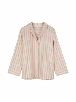 Grüne Erde Schlafshirt aus Bio-Baumwolle, 88 cranberry gestreift, L, GOTS